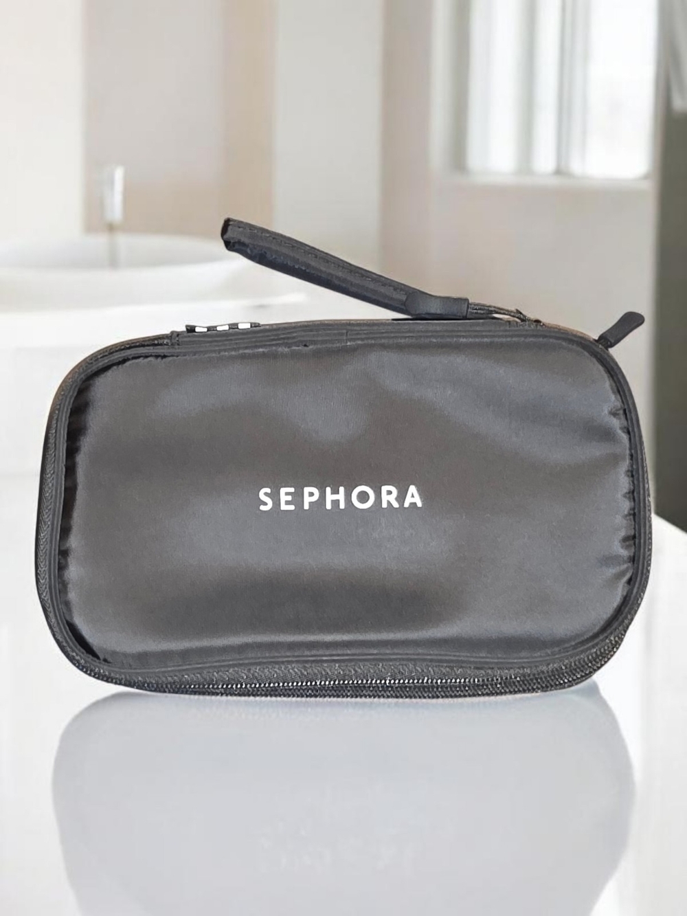 Sephora Black Tech/Cosmetic Double Zip Pouch - NIP
